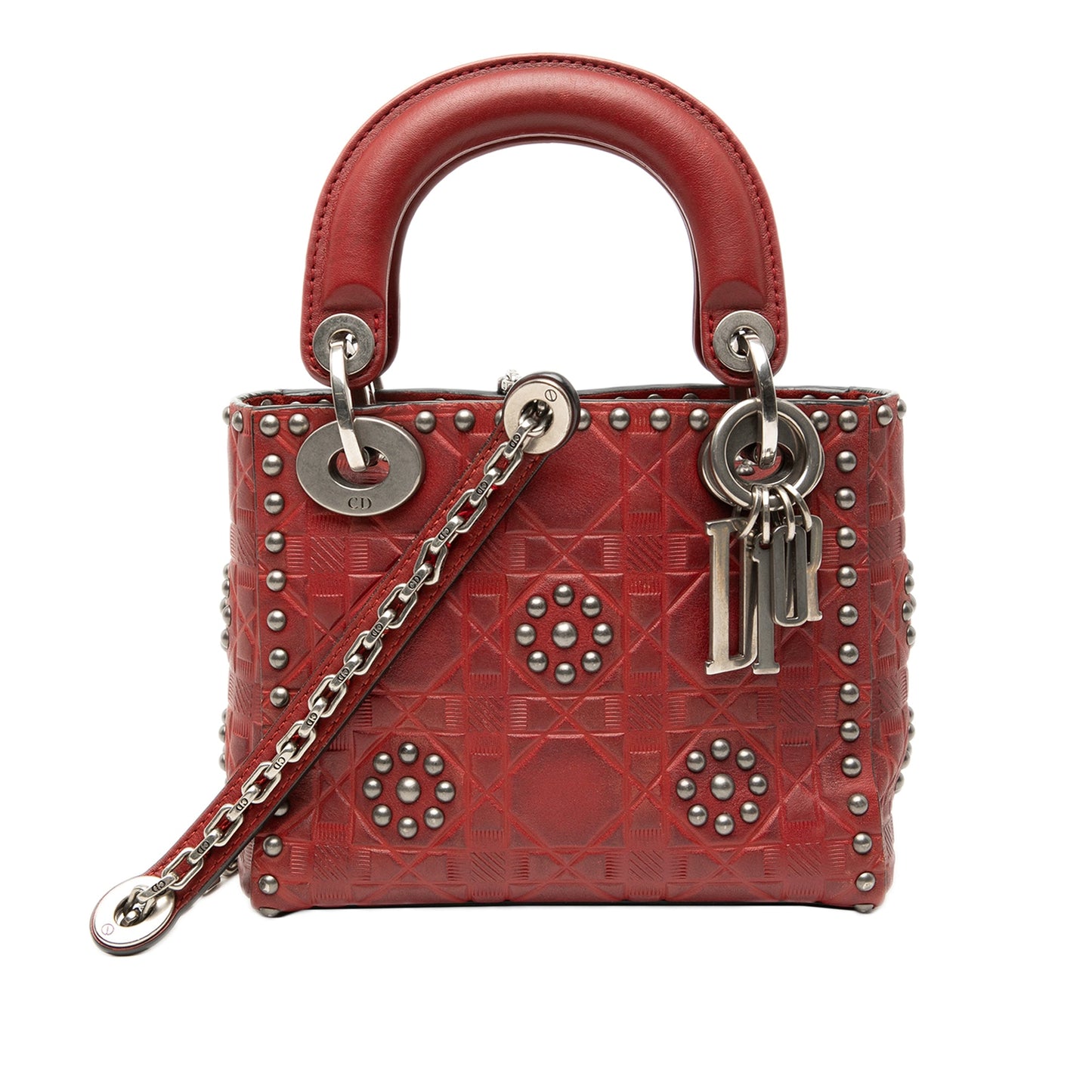 Dior Mini Embossed Calfskin Cannage Studded Flower Lady Dior