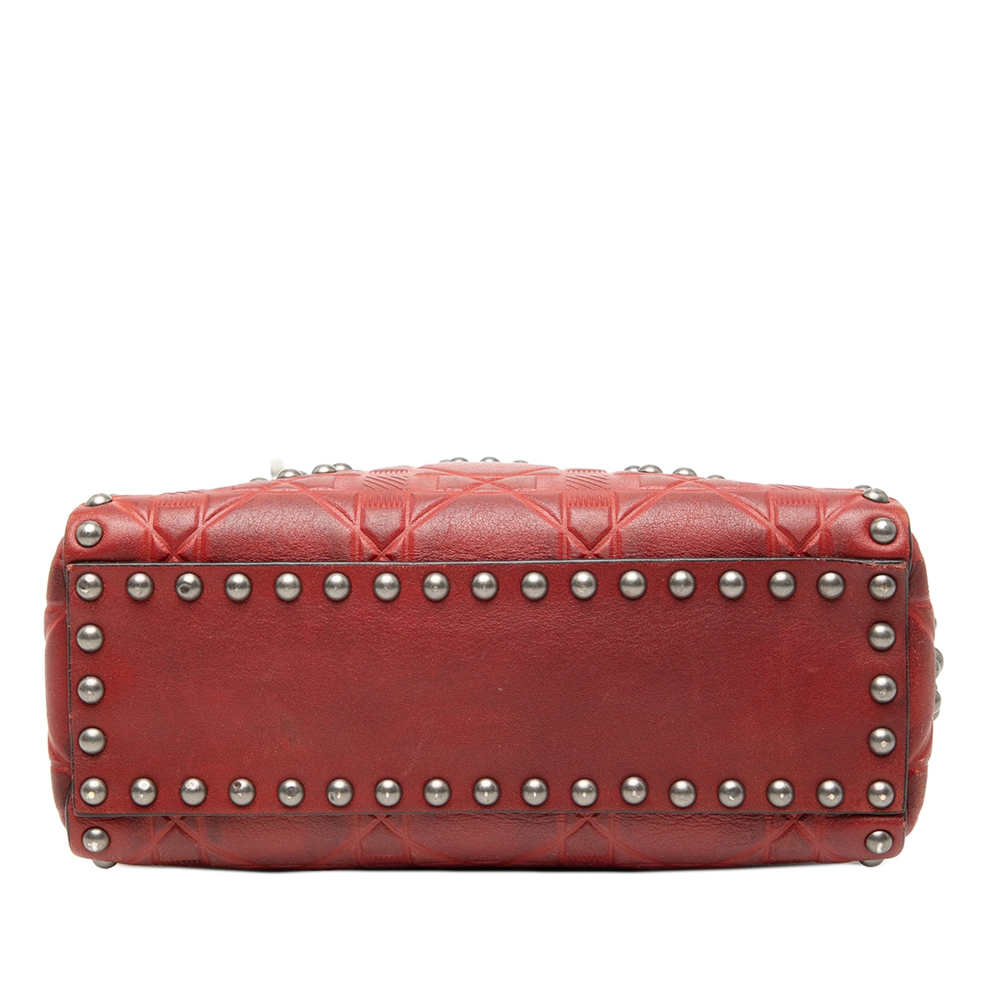Dior Mini Embossed Calfskin Cannage Studded Flower Lady Dior