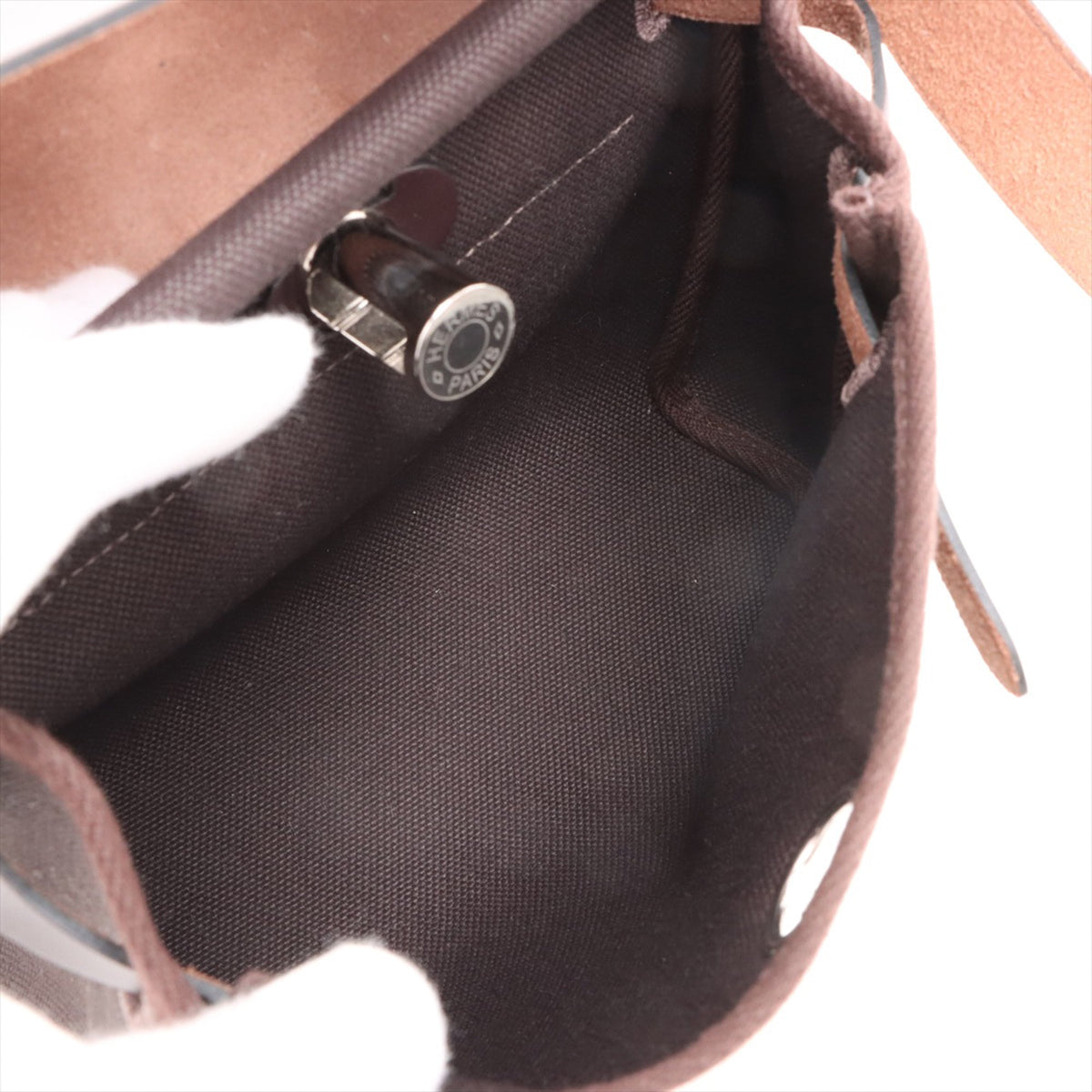 Hermès Military Toile and Vache Hunter Herbag Zip 20 — Brown
