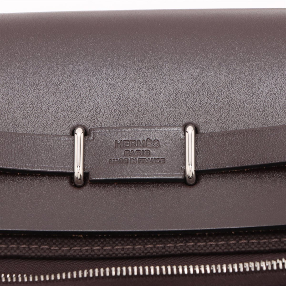 Hermès Military Toile and Vache Hunter Herbag Zip 20 — Brown