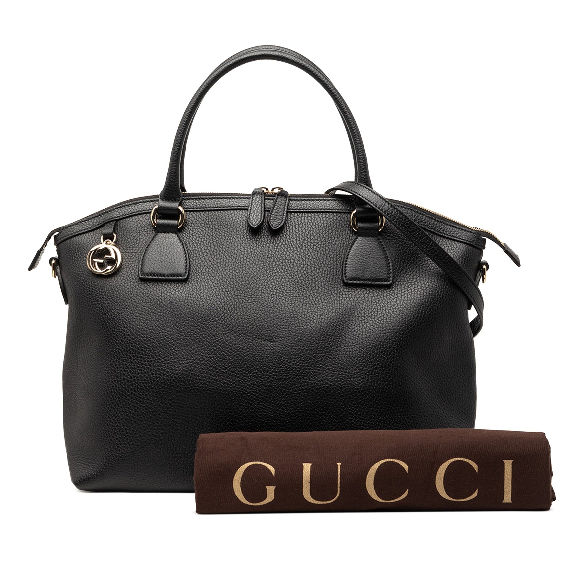 Gucci Large Dollar Calfskin GG Charm Dome Satchel