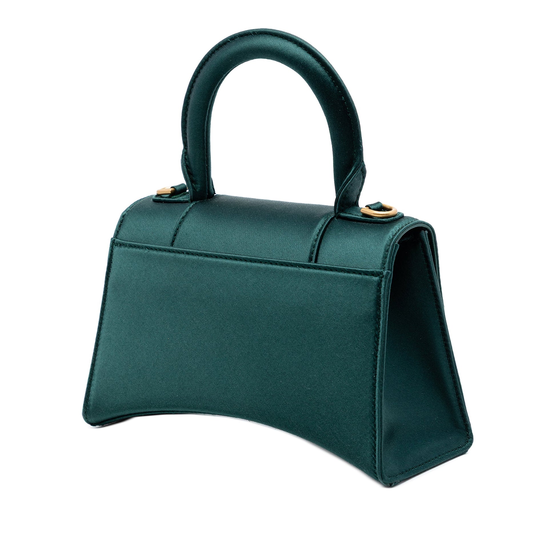 Balenciaga Satin Hourglass Top Handle Bag XS