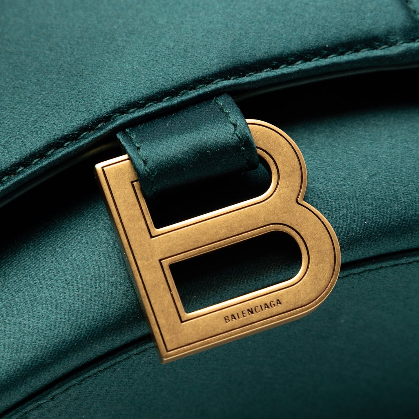 Balenciaga Satin Hourglass Top Handle Bag XS