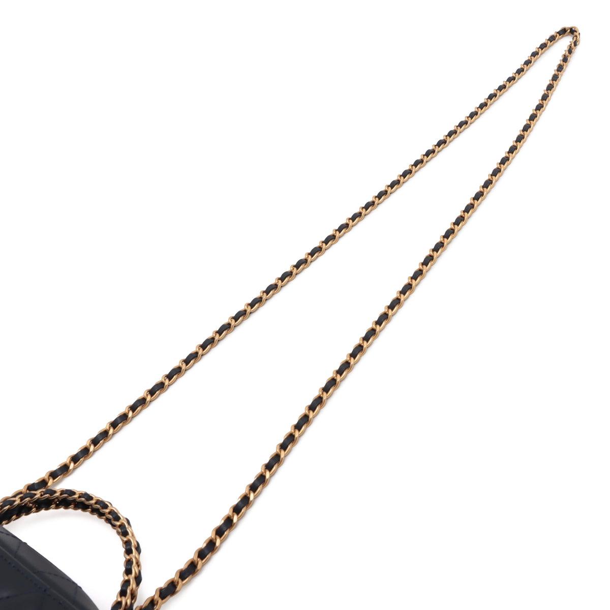 Chanel Mini CC Quilted Lambskin Chain Top Handle Vanity Case — Blue
