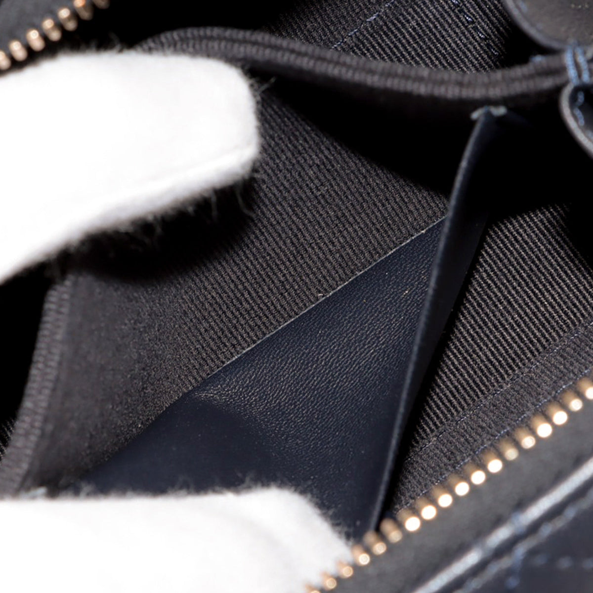 Chanel Mini CC Quilted Lambskin Chain Top Handle Vanity Case — Blue