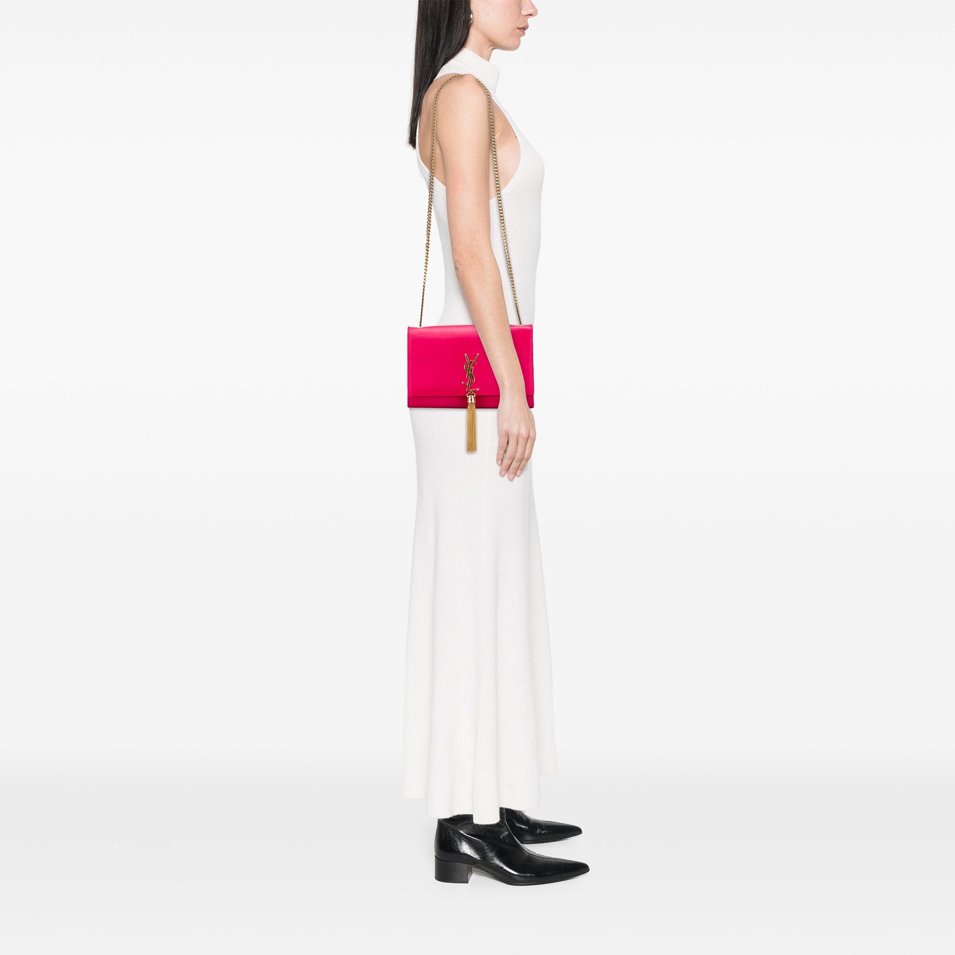Saint Laurent Medium Smooth Calfskin Classic Monogram Kate Tassel Crossbody