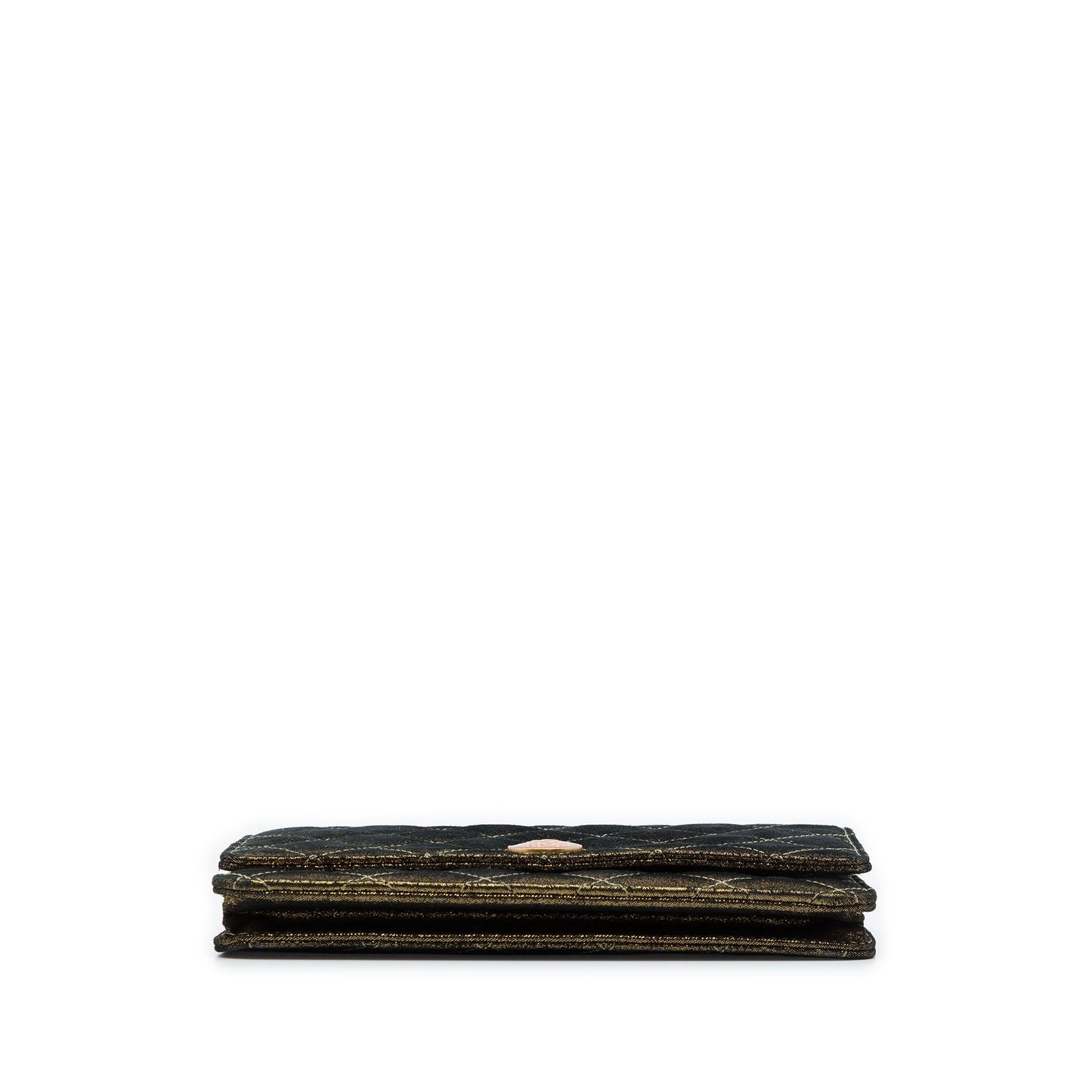 Chanel Quilted Iridescent Lambskin Tartan Button Wallet On Chain