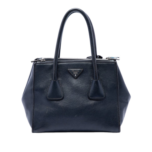 Prada Glace Calf Twin Pocket Double Handle Satchel