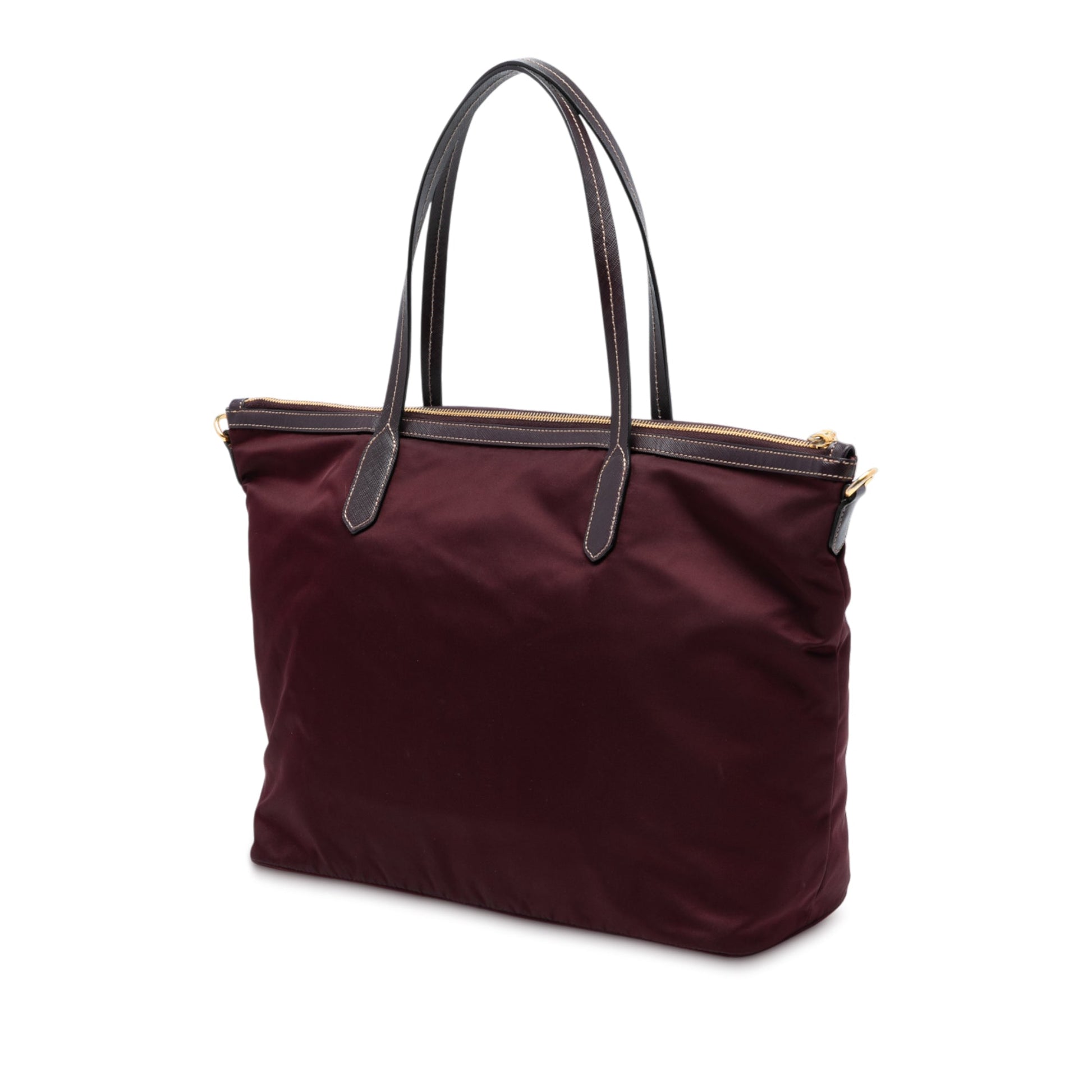 Prada Saffiano Trimmed Tessuto Satchel
