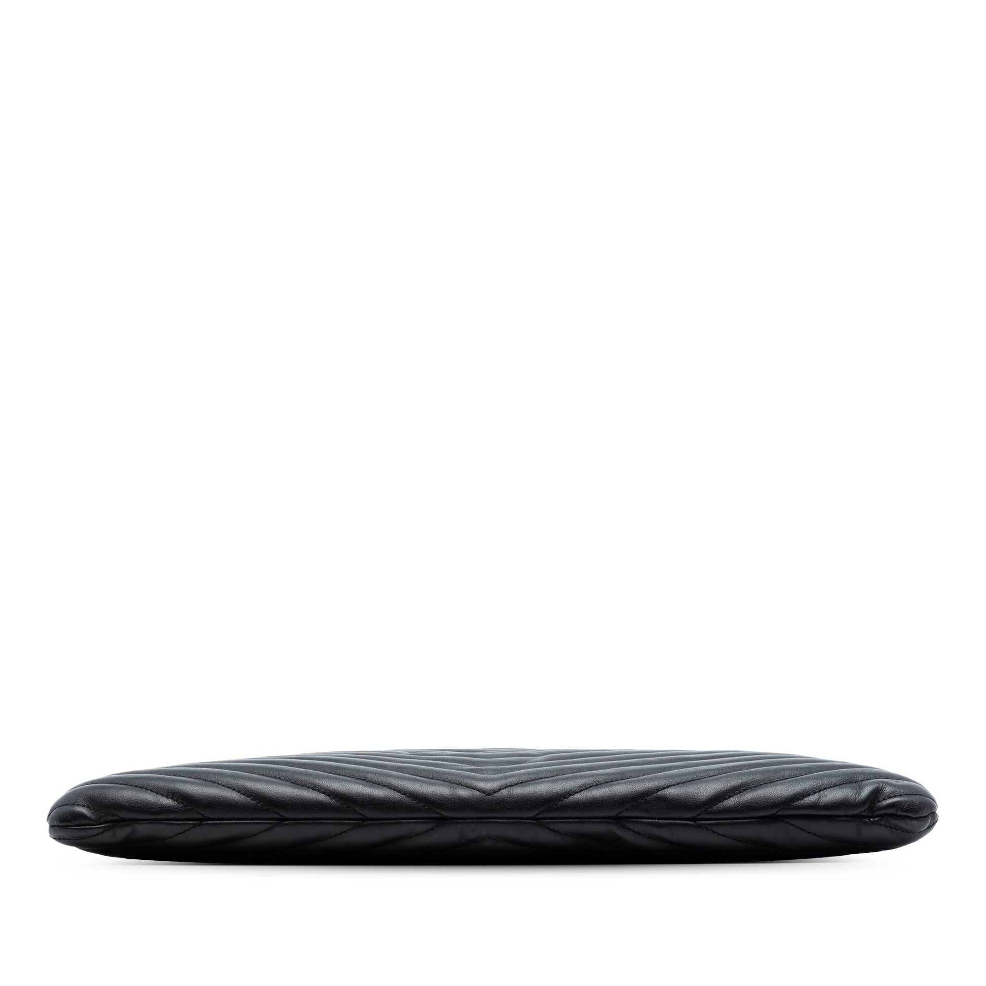 Saint Laurent Chevron Leather Monogram Document Holder