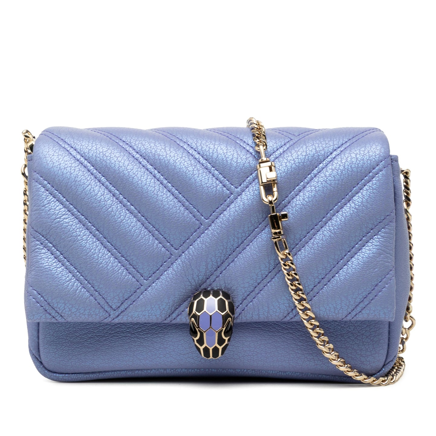 Bvlgari Leather Serpenti Cabochon Chain Crossbody