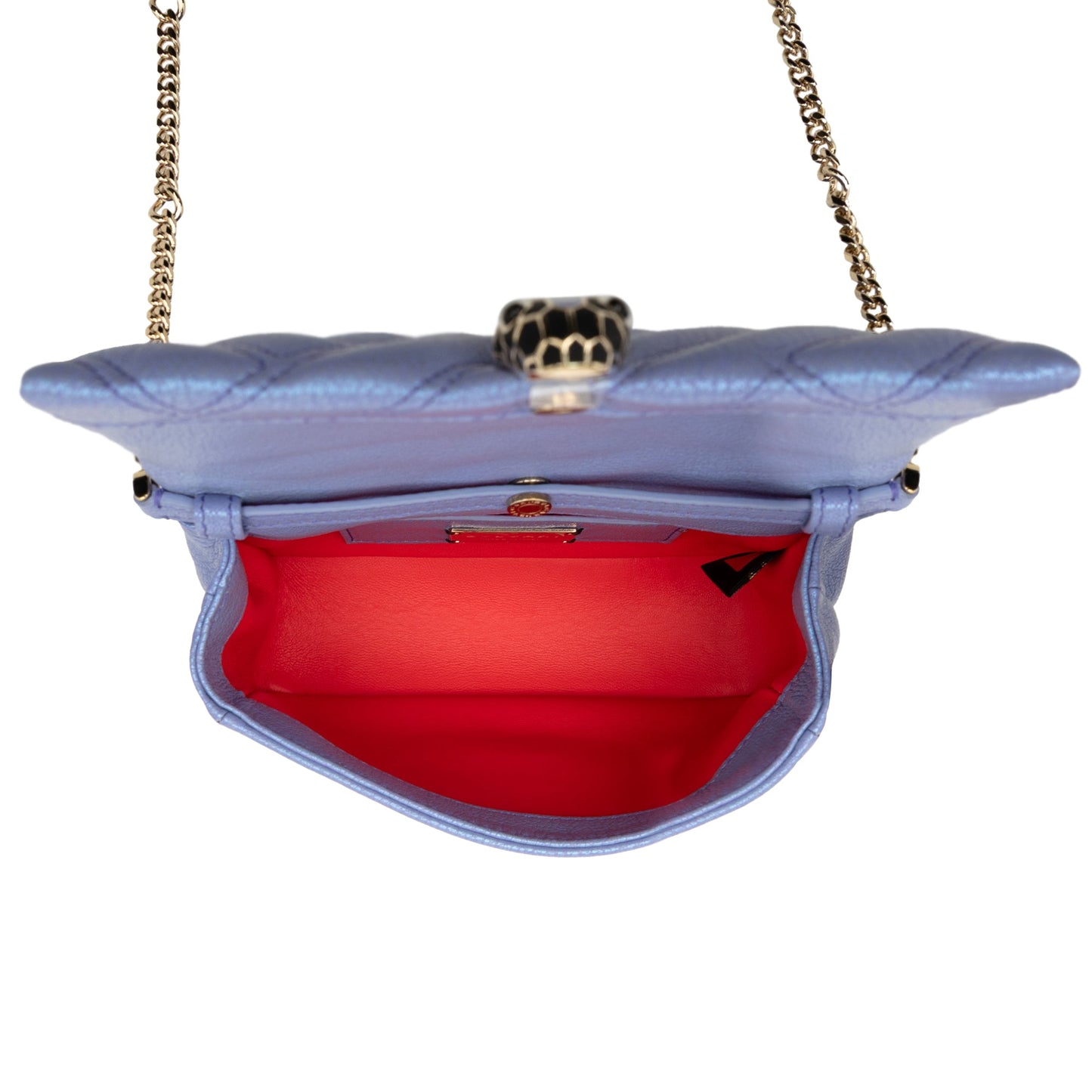 Bvlgari Leather Serpenti Cabochon Chain Crossbody