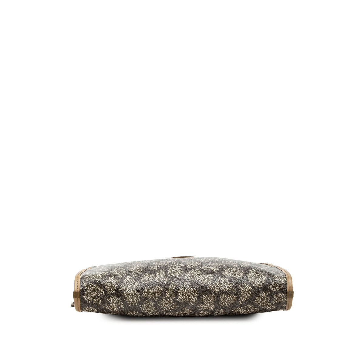 Saint Laurent Coated Canvas Giraffe Print Clutch — Gray