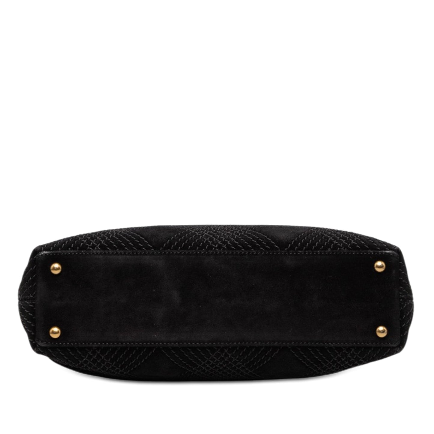 Chanel CC Stitched Suede Tote
