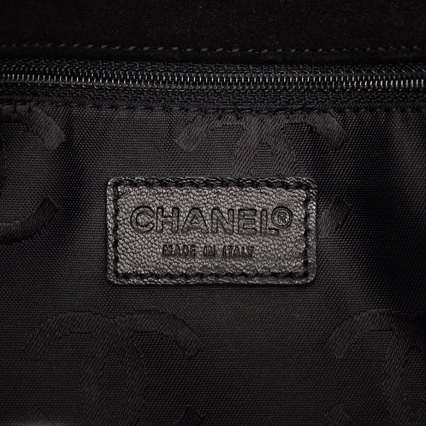 Chanel CC Stitched Suede Tote