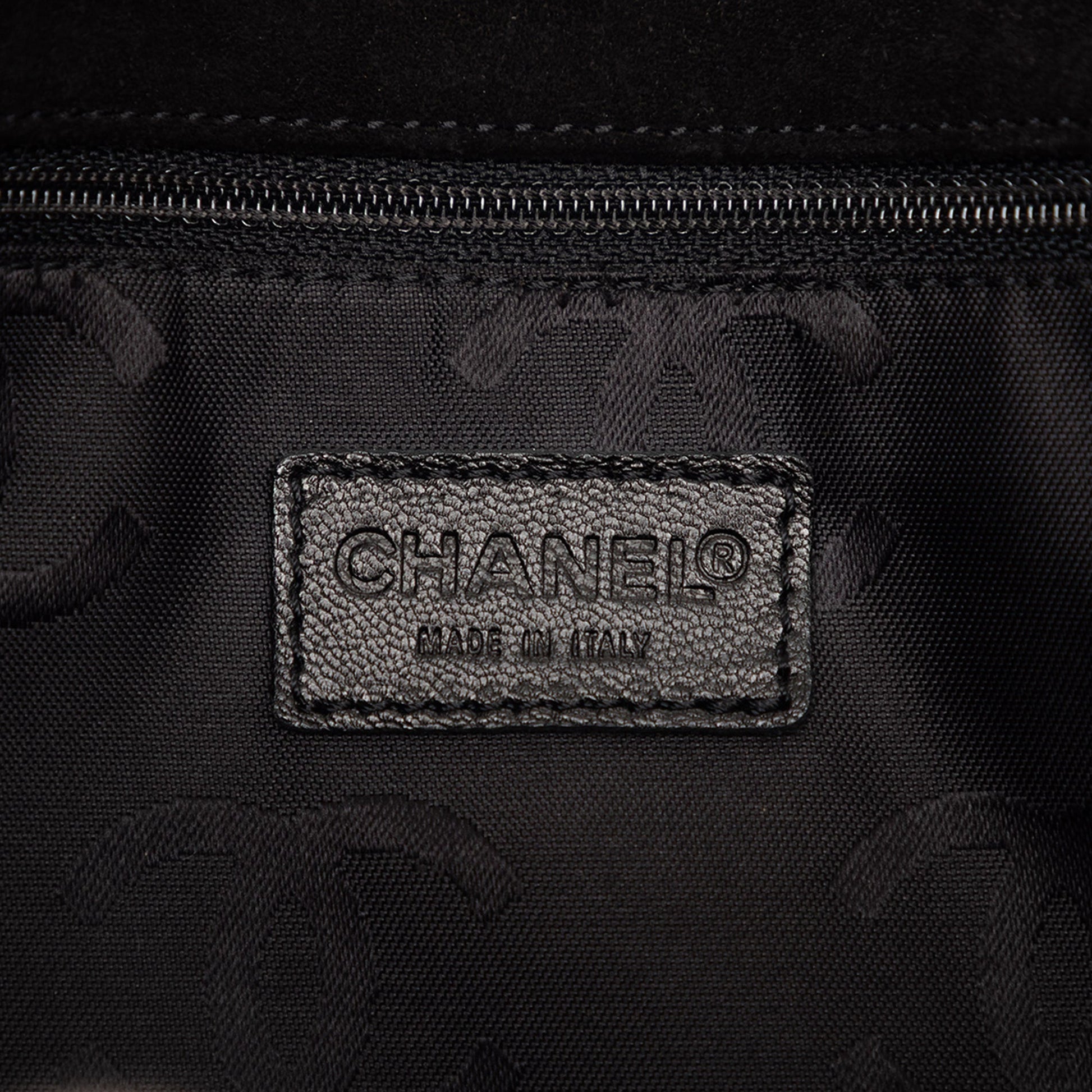 Chanel CC Stitched Suede Tote