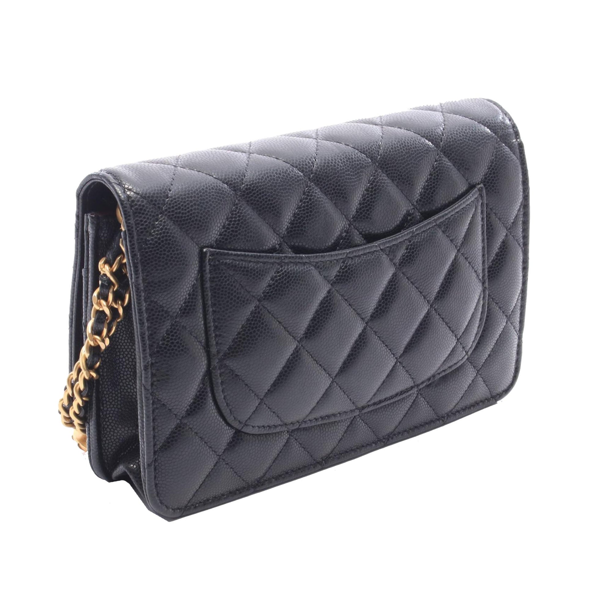 Chanel CC Quilted Caviar Coin Wallet on Chain