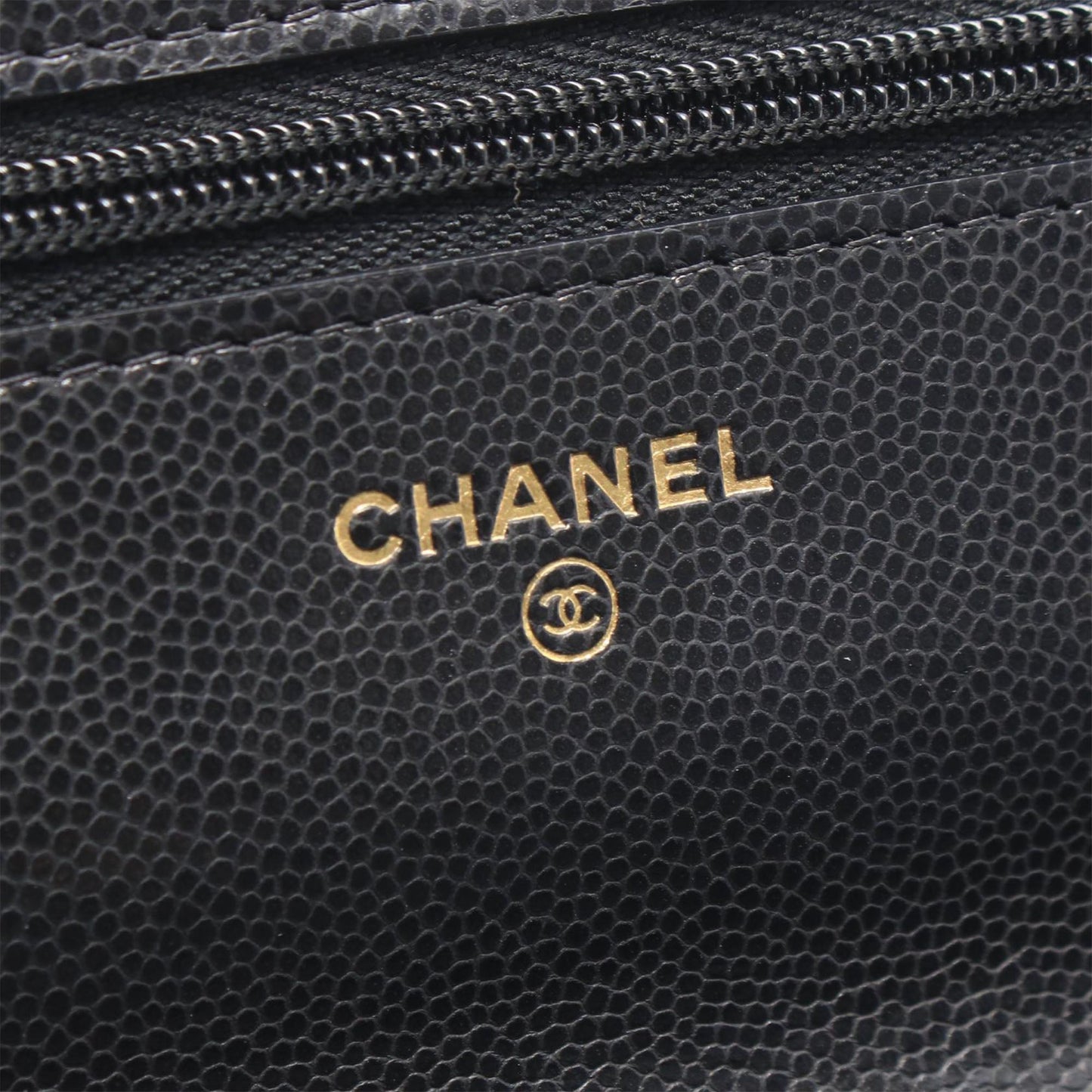 Chanel CC Quilted Caviar Coin Wallet on Chain