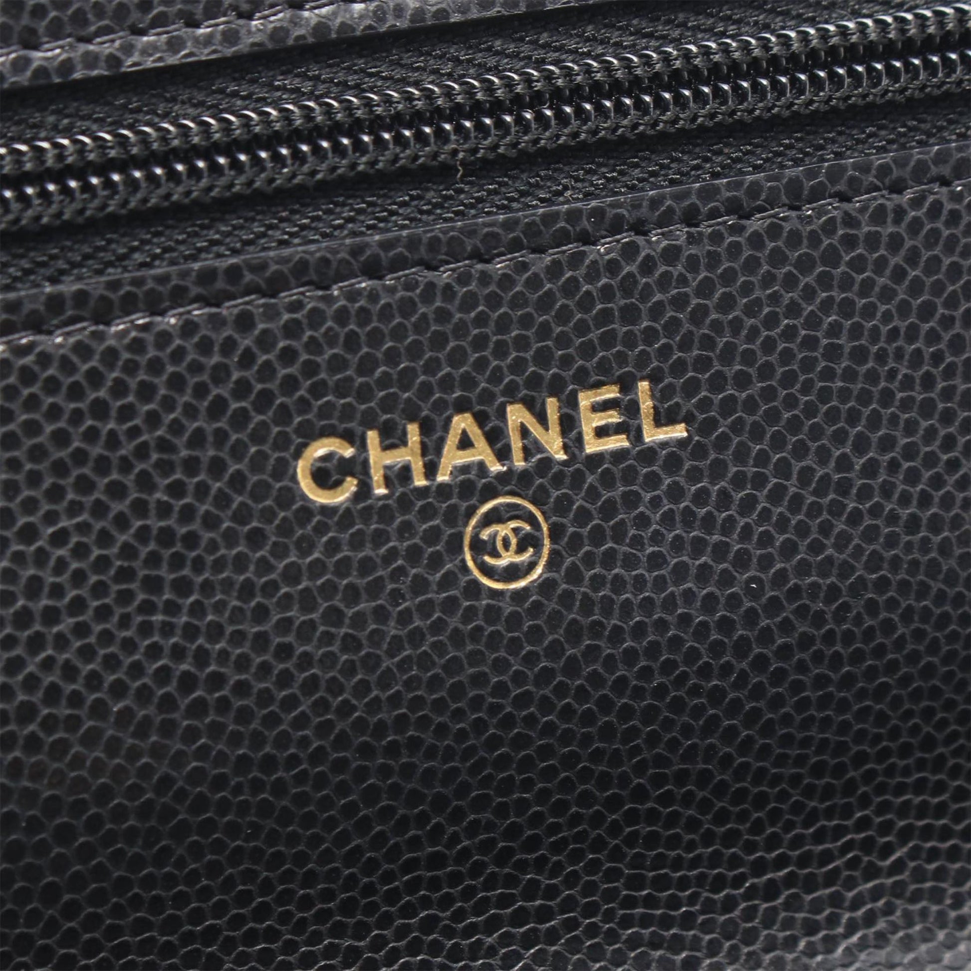 Chanel CC Quilted Caviar Coin Wallet on Chain