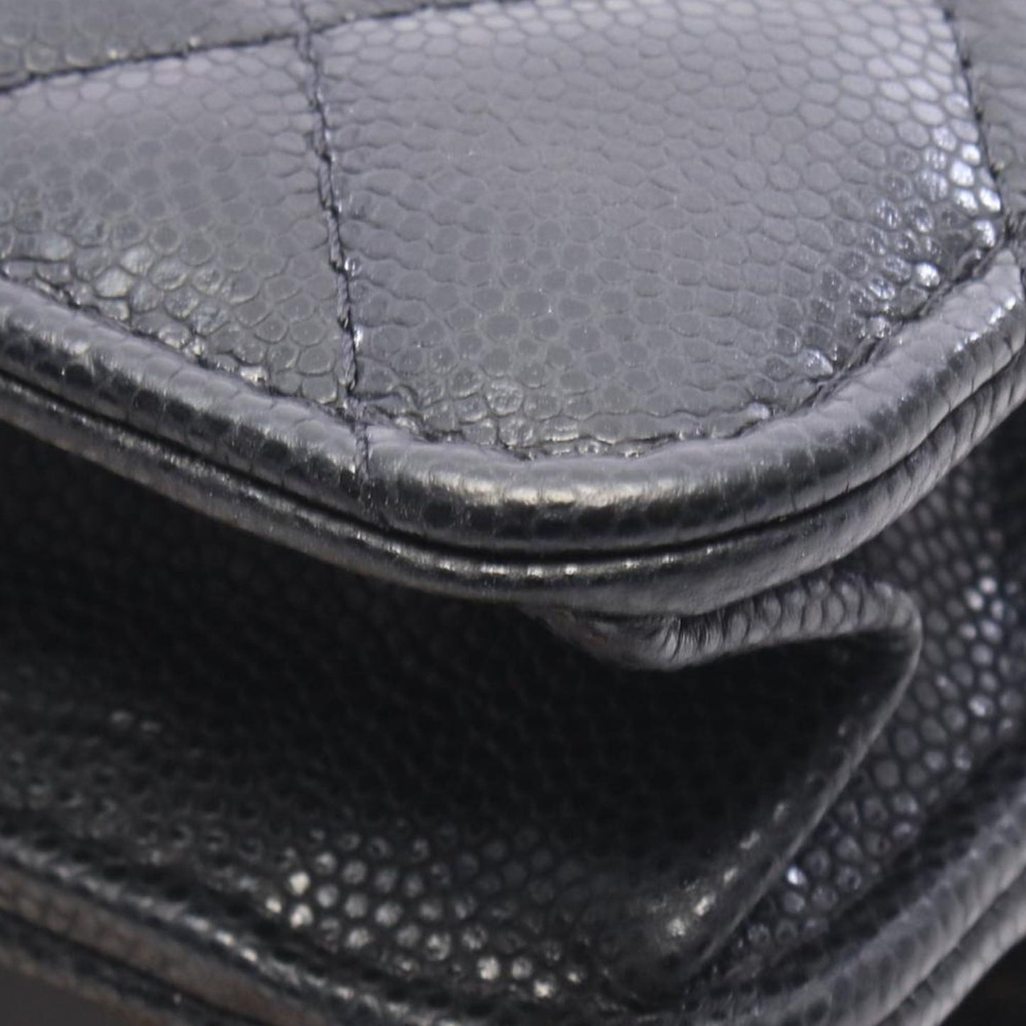 Chanel CC Quilted Caviar Coin Wallet on Chain