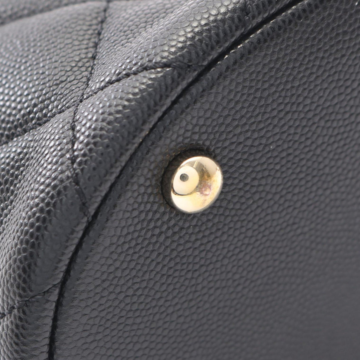 Chanel CC Quilted Caviar Top Handle Vanity with Chain