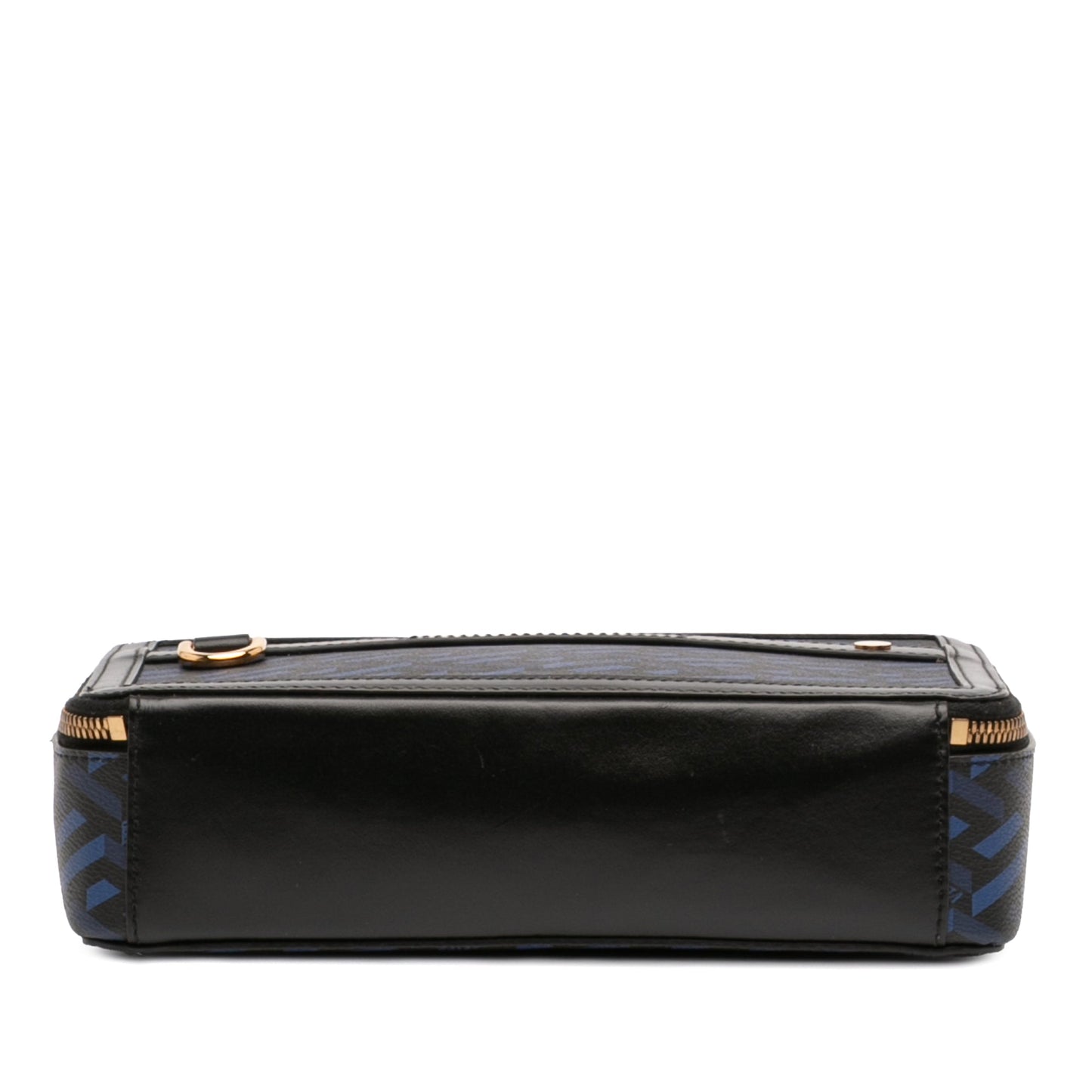 Versace Coated Canvas La Greca Zip Around Messenger Bag