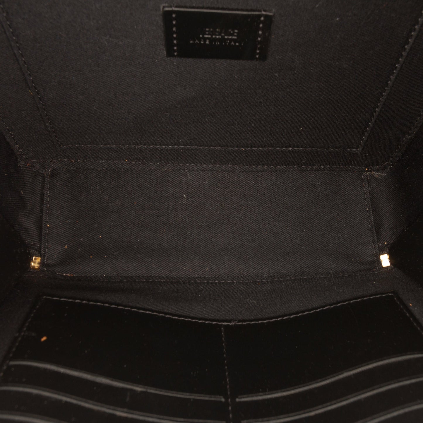 Versace Coated Canvas La Greca Zip Around Messenger Bag