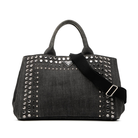 Prada Denim Canapa Bijoux Satchel