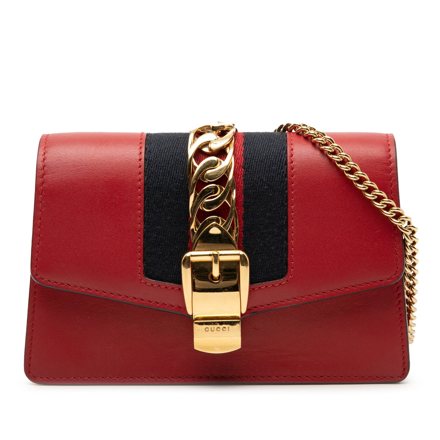 Gucci Super Mini Leather Sylvie Chain Crossbody