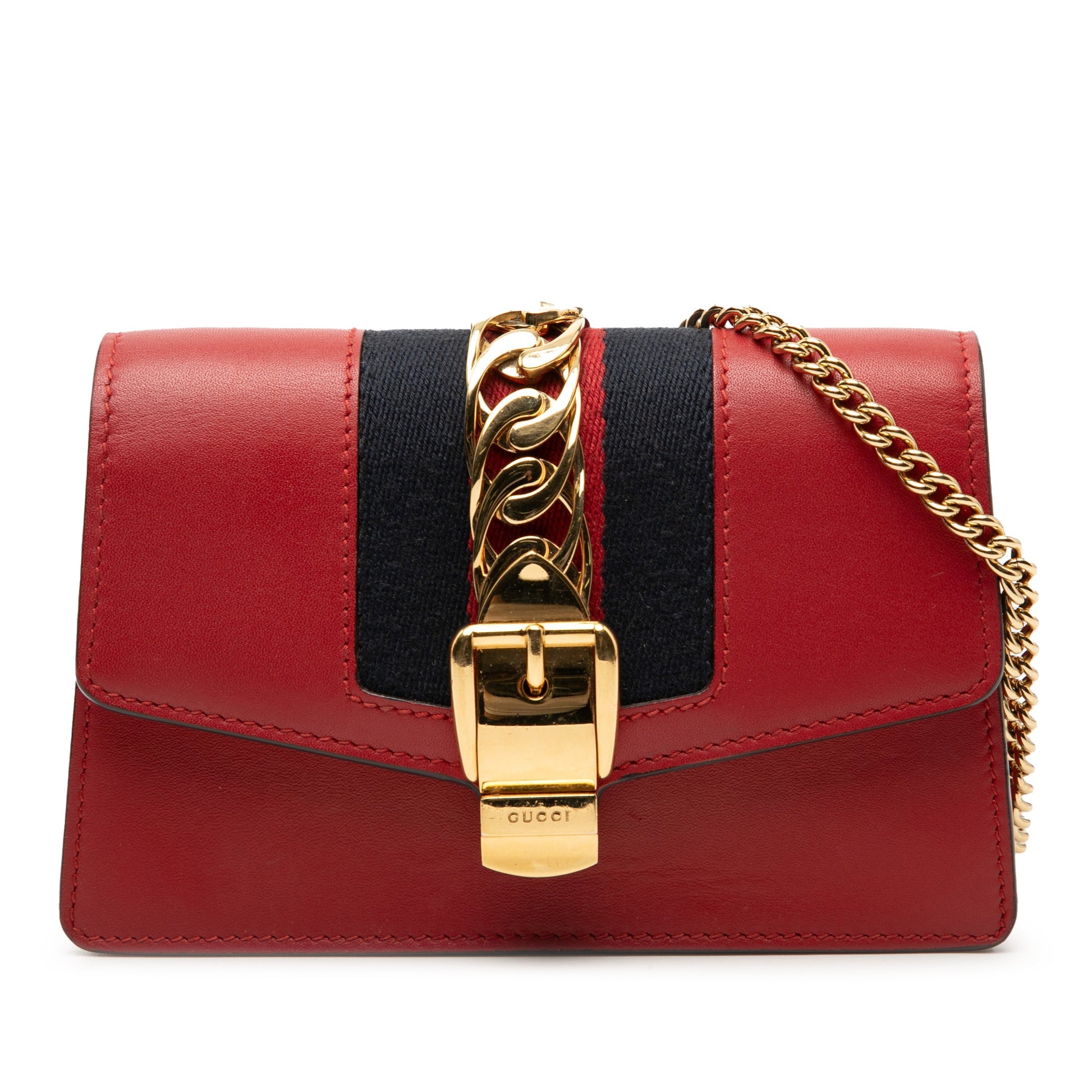 Gucci Super Mini Leather Sylvie Chain Crossbody