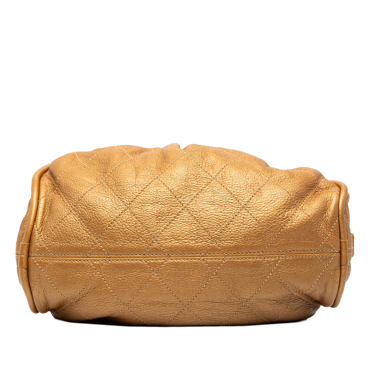 Chanel Small Quilted Metallic Calfskin Le Marais Bowler Bag — Gold