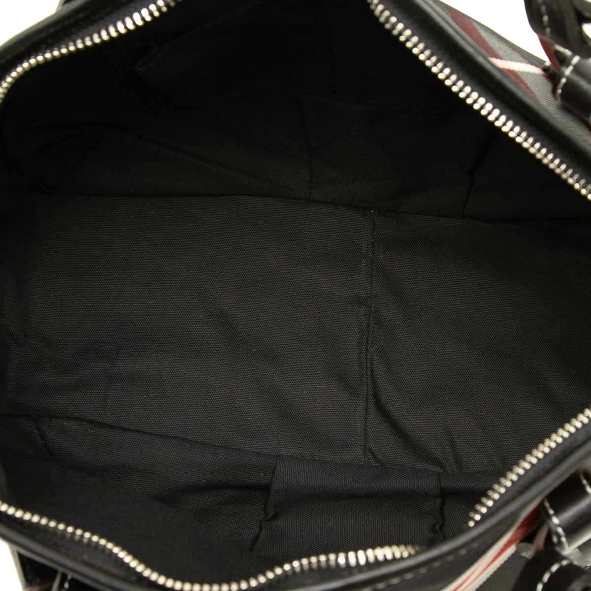 Burberry Supernova Check Nylon Satchel — Black