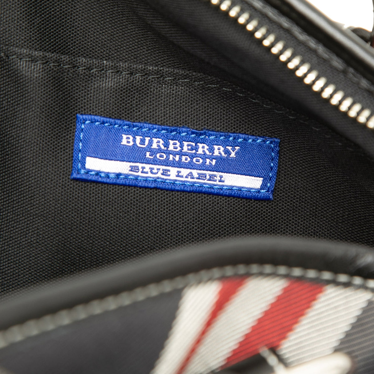 Burberry Supernova Check Nylon Satchel — Black