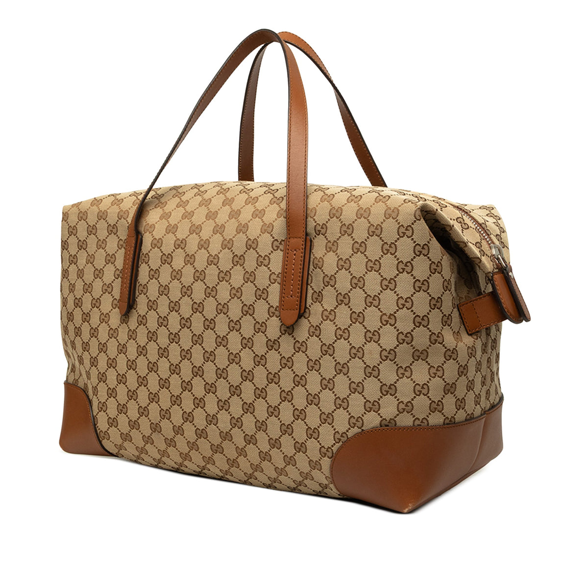 Gucci GG Canvas Web Travel Bag — Beige