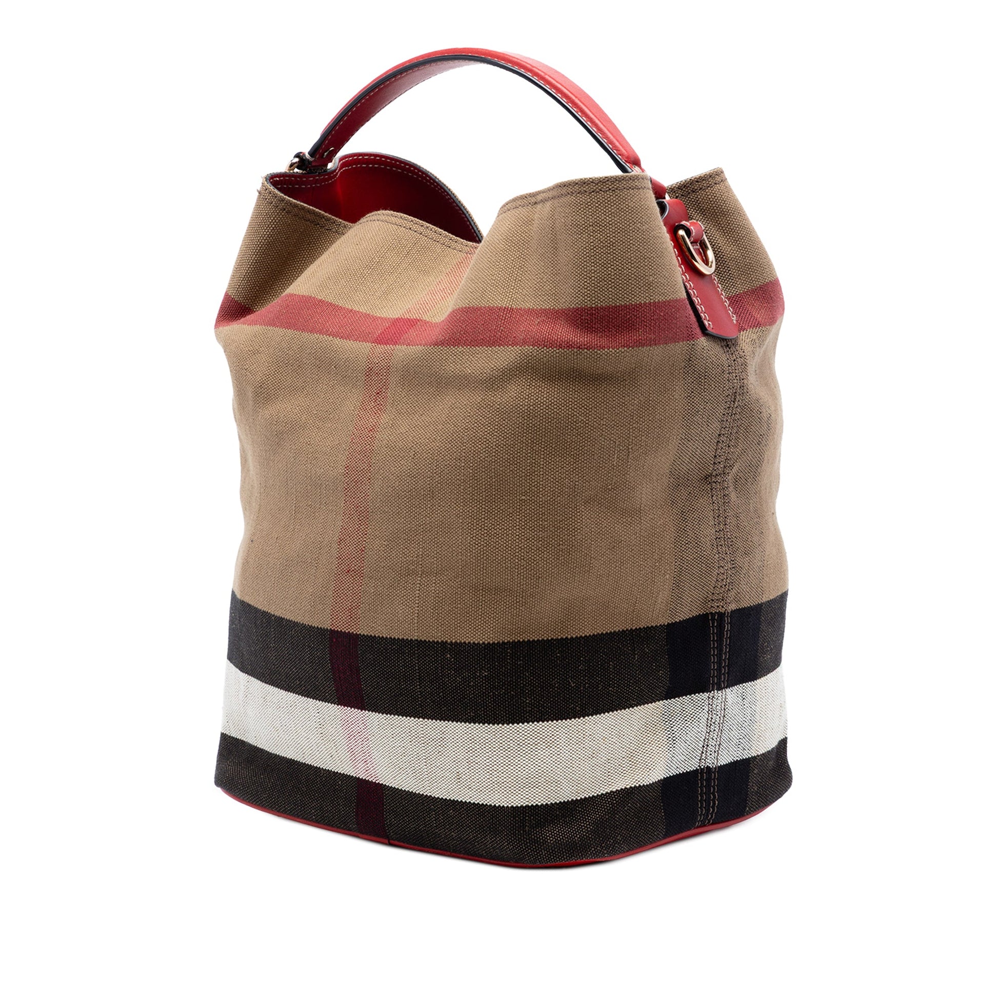 Burberry Medium Mega Check Canvas Ashby Bucket Bag