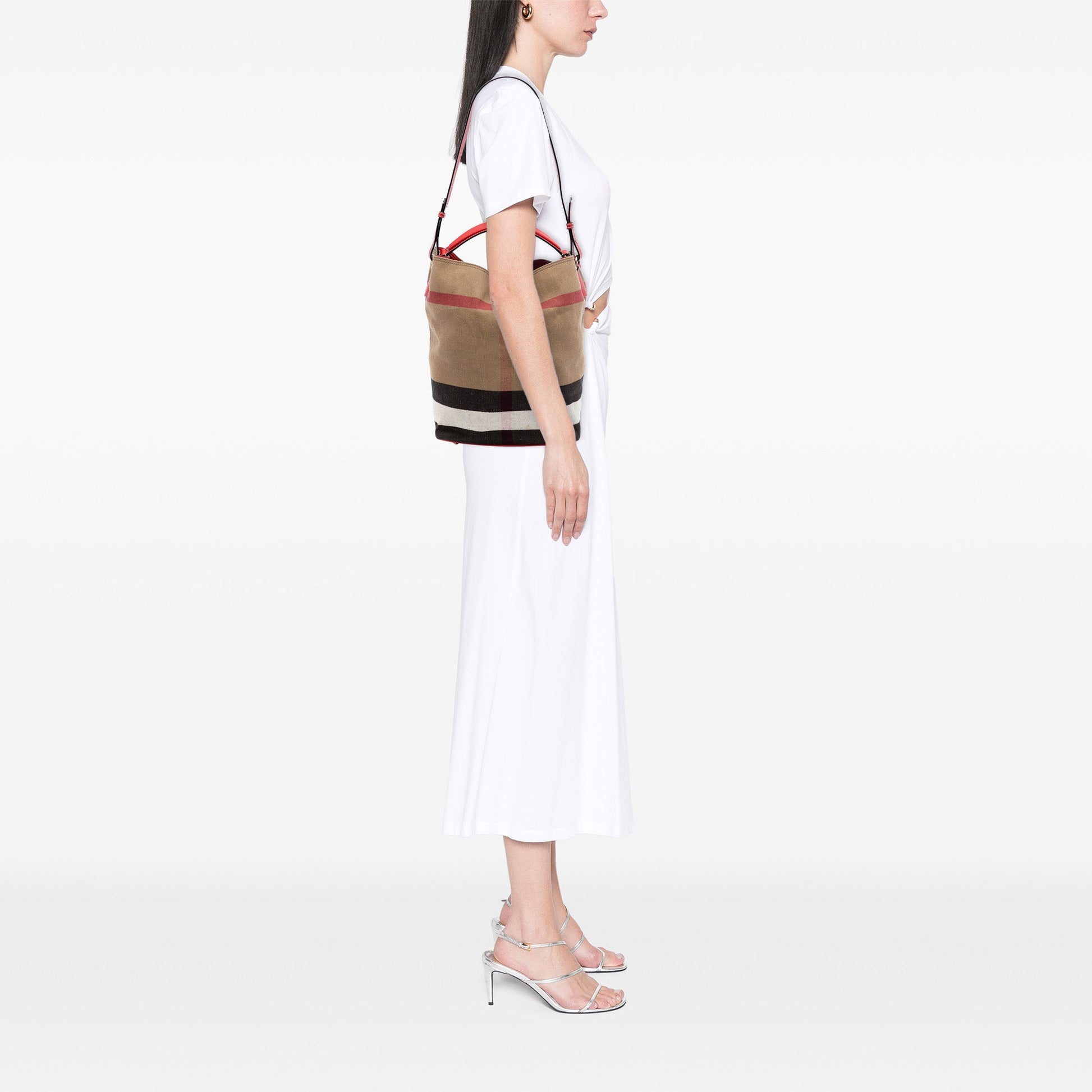 Burberry Medium Mega Check Canvas Ashby Bucket Bag
