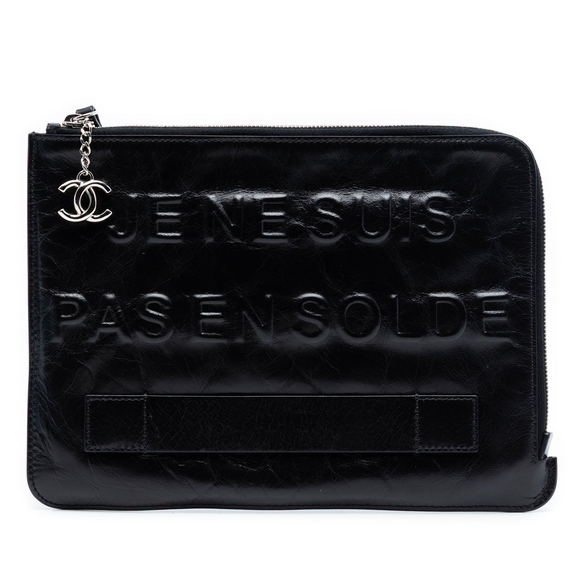 Distressed Calfskin Je Ne Suis Pas En Solde Clutch