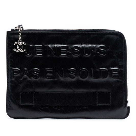 Distressed Calfskin Je Ne Suis Pas En Solde Clutch
