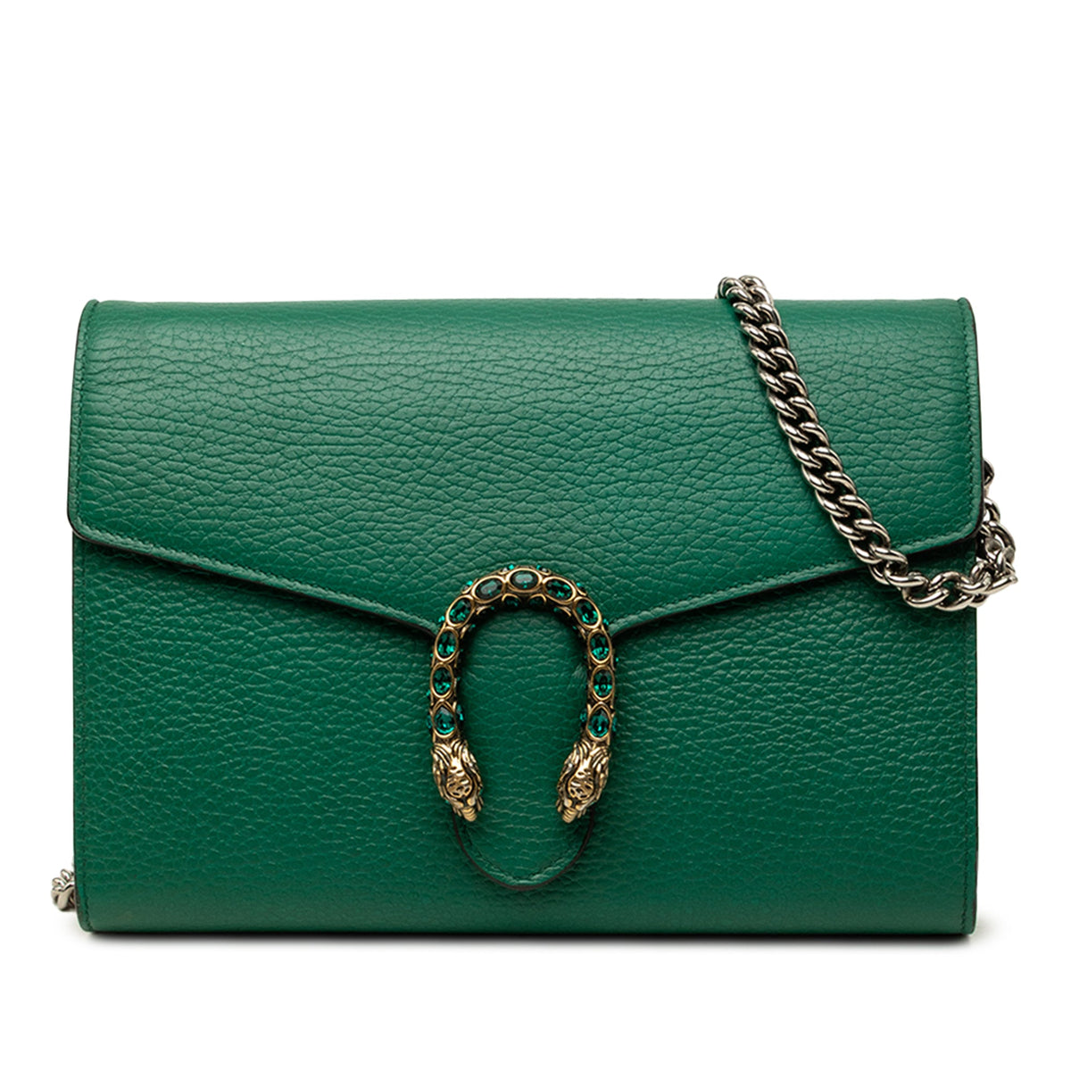 Gucci Calfskin Dionysus Wallet on Chain — Green