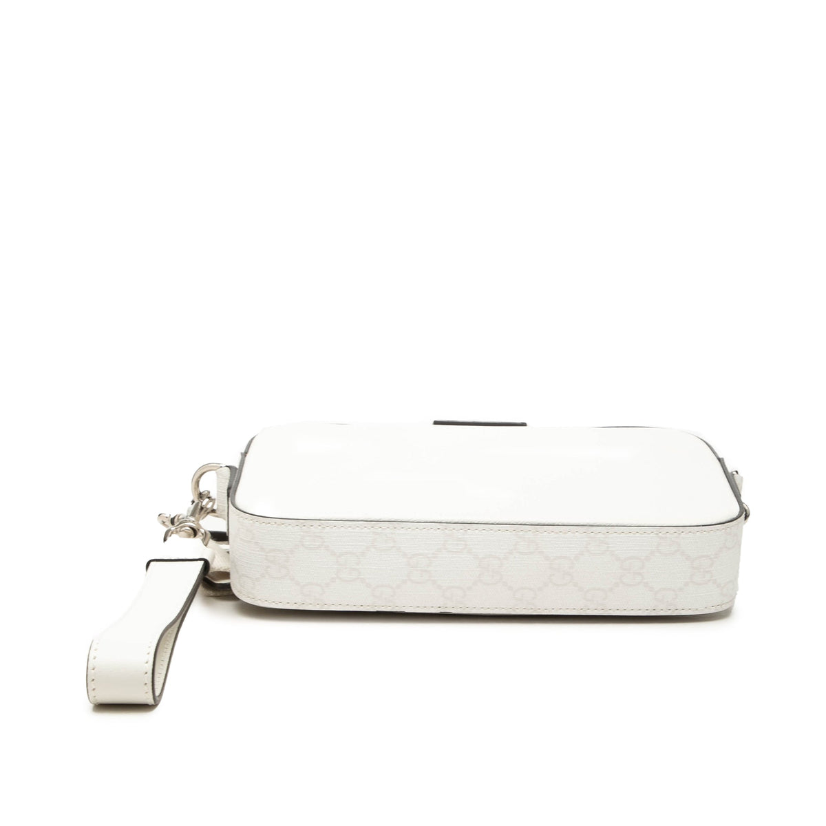 Gucci GG Supreme Trimmed Calfskin Crossbody — White