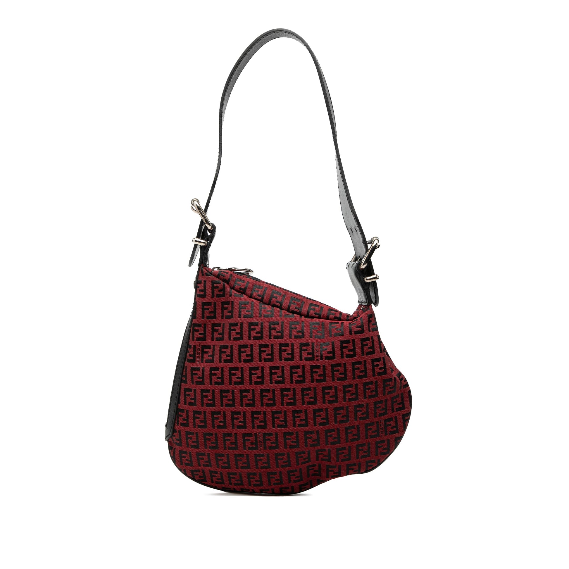Fendi Zucchino Canvas Oyster Shoulder Bag