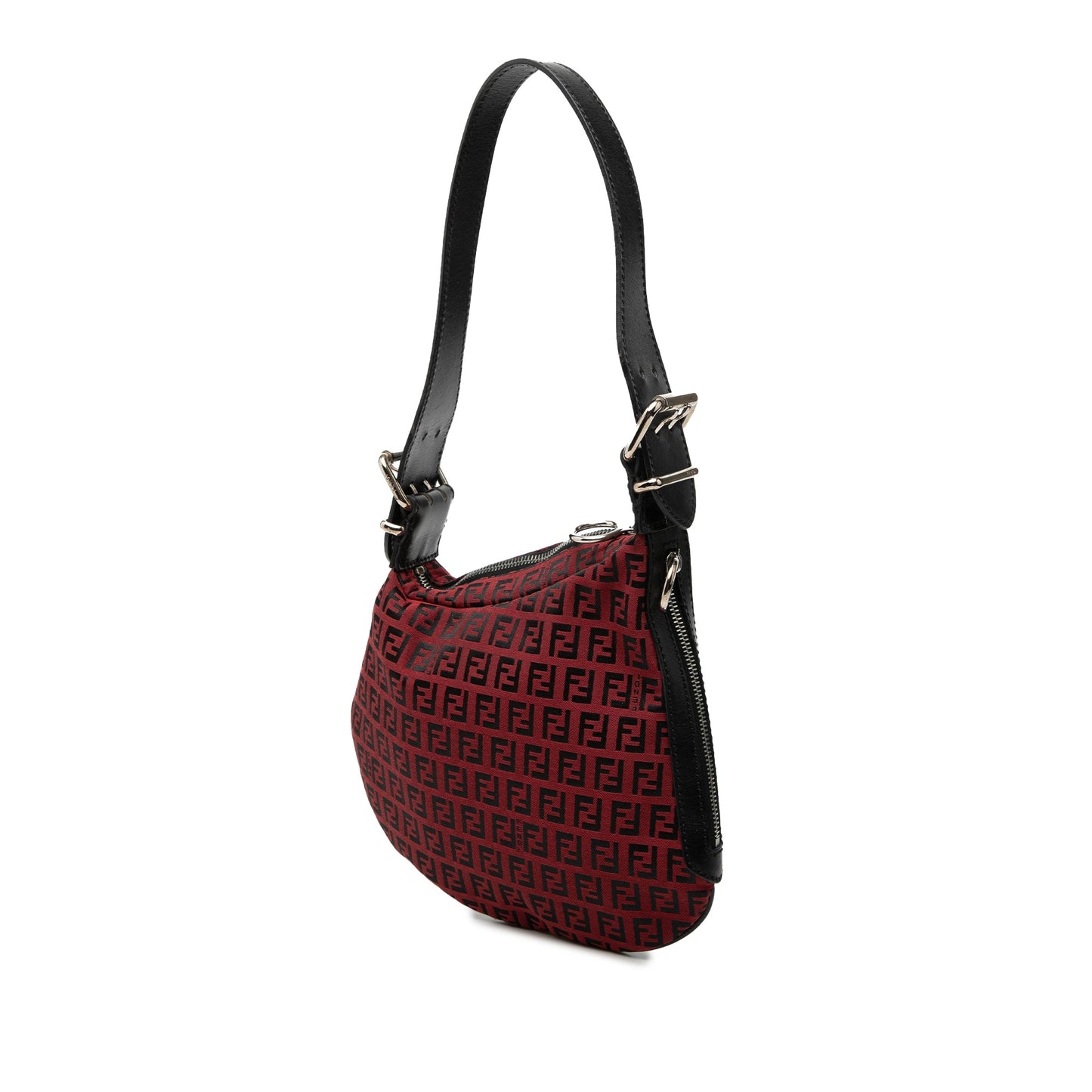 Fendi Zucchino Canvas Oyster Shoulder Bag