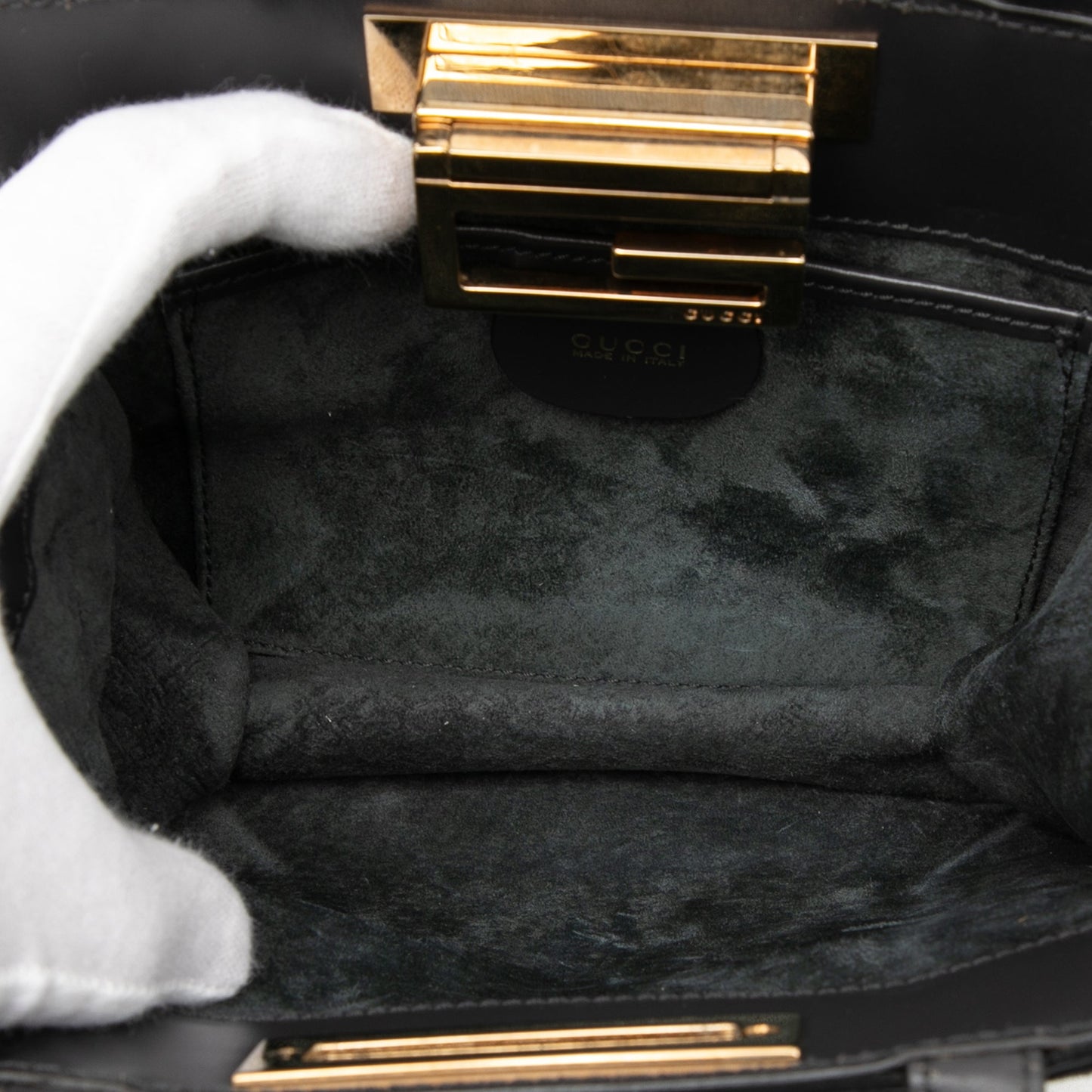 Gucci G Suede Handbag