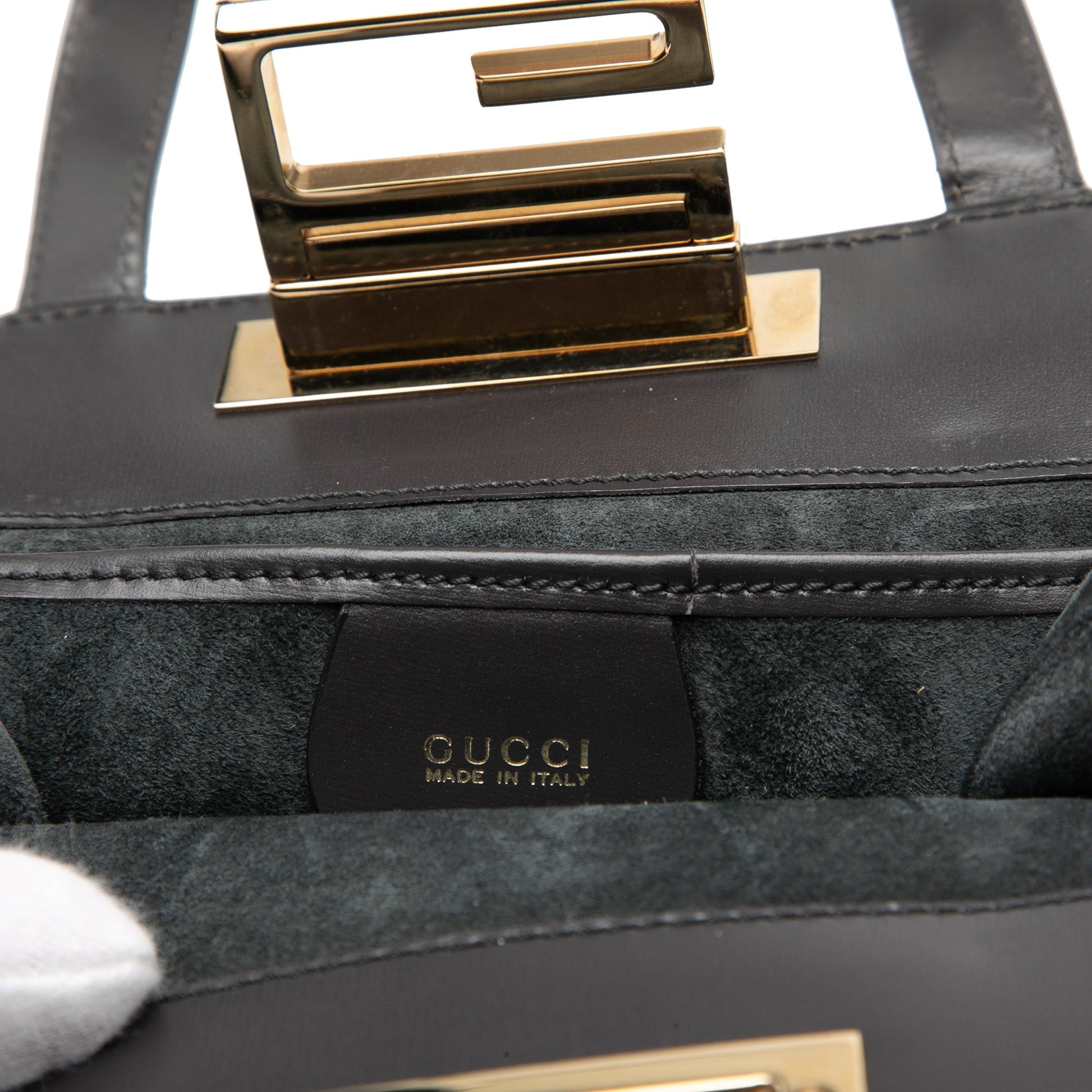 Gucci G Suede Handbag