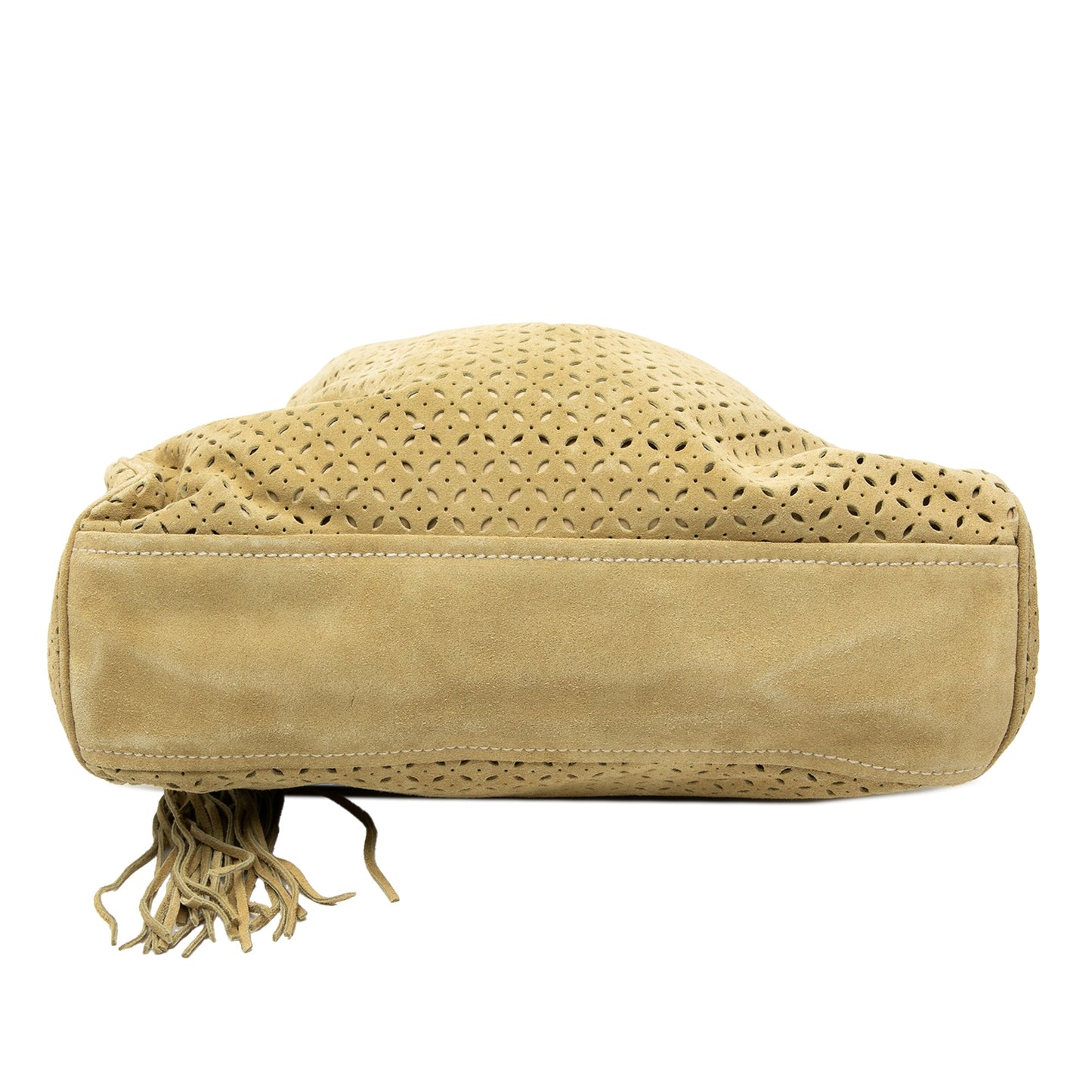 Miu Miu Laser Cut Suede Bamboo Top Handle Bag