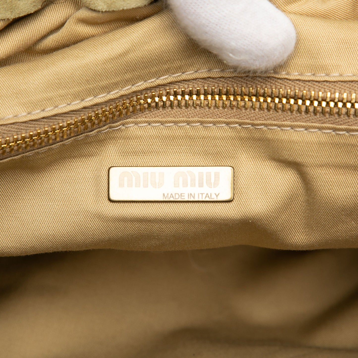 Miu Miu Laser Cut Suede Bamboo Top Handle Bag