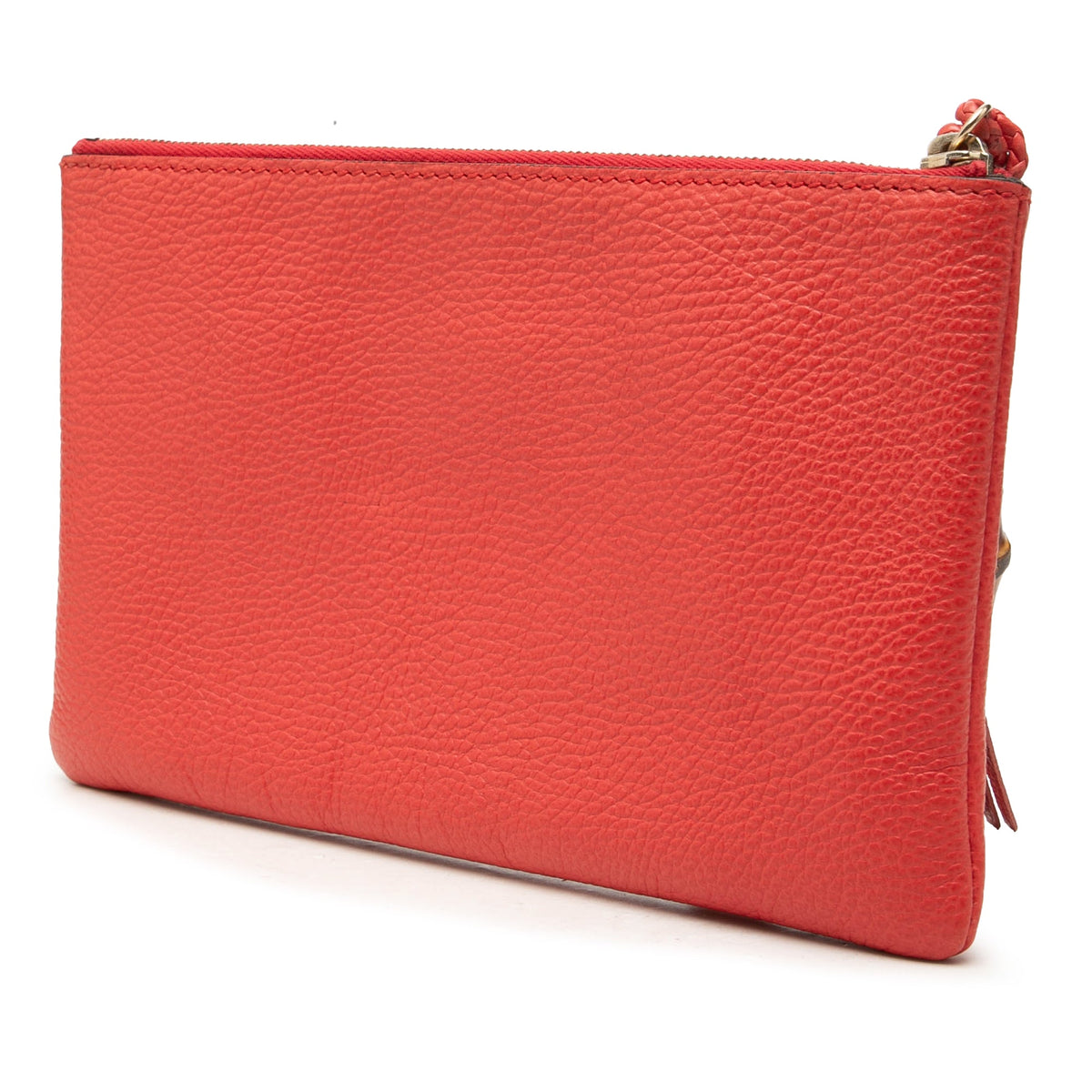 Gucci Calfskin Bamboo Clutch — Red