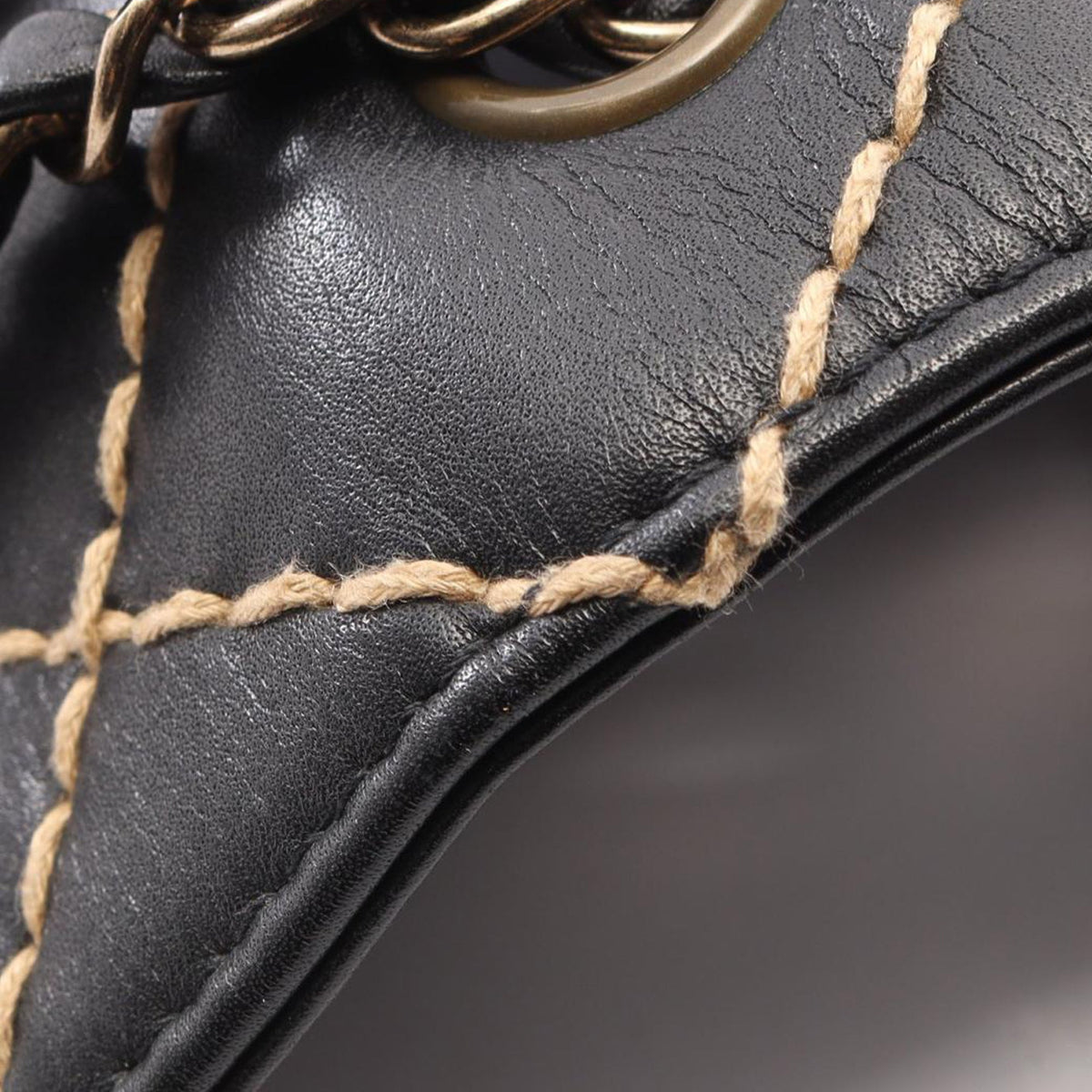 Chanel CC Calfskin Wild Stitch Flap — Black