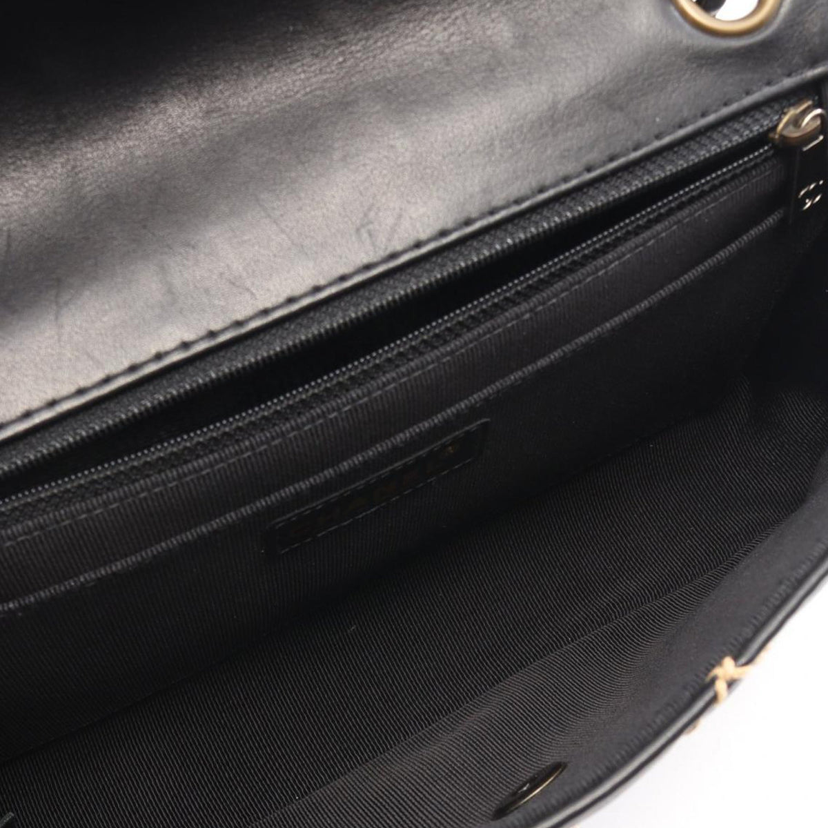 Chanel CC Calfskin Wild Stitch Flap — Black