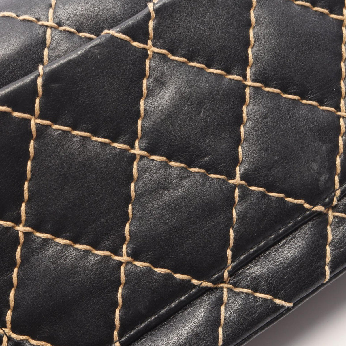 Chanel CC Calfskin Wild Stitch Flap — Black